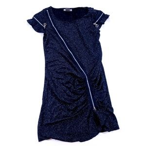 Alberto Makali Glitter and Zippers Mini Dress